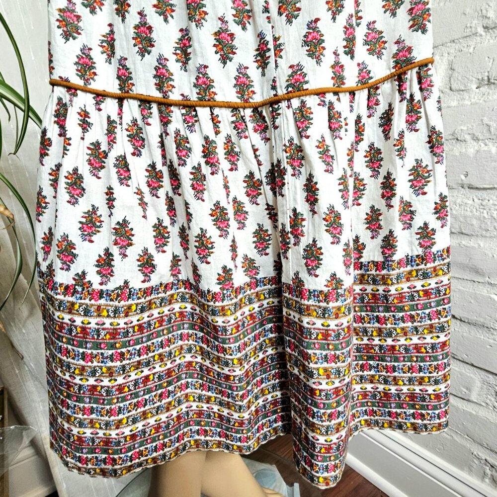 Veronica Beard Allesandra Boho Midi Dress Belted Cotton Size 6 - Picture 14 of 15